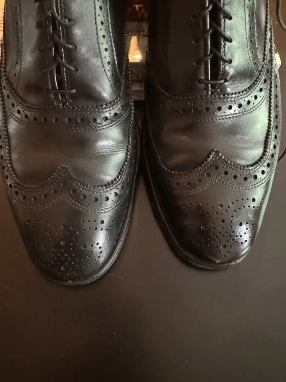 Allen Edmonds McAllister Black Wingtip Oxford Dress Shoes — Men’s 11.5 D